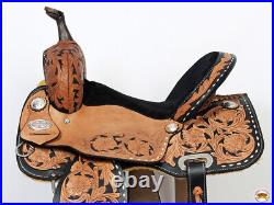 06BH Western Horse Barrel Saddle Trail American Leather Tan Tack Hilason