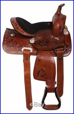 10 12 13 Western Pony Mini Youth Leather Saddle Tack Barrel Pleasure Trail Set