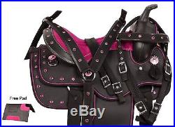 10 12 Western Youth Kids Pony Saddle Tack Set Pleasure Trail Horse Pink Girls