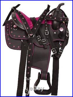 10 12 Western Youth Kids Pony Saddle Tack Set Pleasure Trail Horse Pink Girls