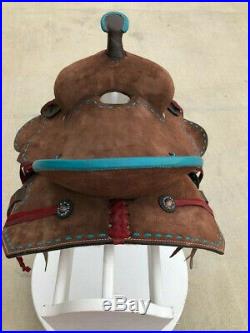 10 New Western Leather Youth Child Horse Pony Ranch Buck Stiched Saddle