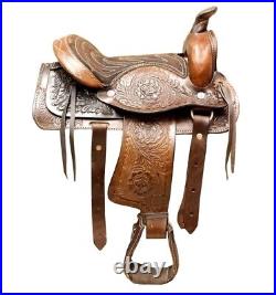 10 Pony Horse Western Saddle Kids Cowboy Cowgirl Pleasure Leather Free Shipping