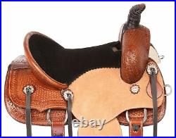 12 13 Western Youth Children Kid Team Roping Horse Leather Saddle Tack Set