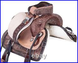 12 13 in WESTERN YOUTH HORSE LEATHER SADDLE TACK BARREL PLEASURE TRAIL SET
