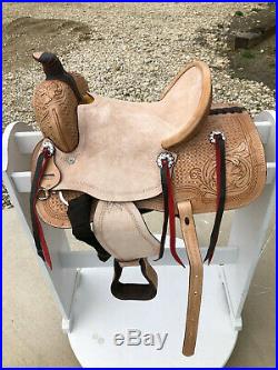 12 New Western Leather Youth Child Horse Pony Ranch Saddle Natural