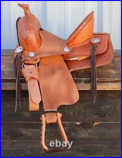 12 Used Cowboy High Back Kids Children Mini Pony Leather Western Saddle