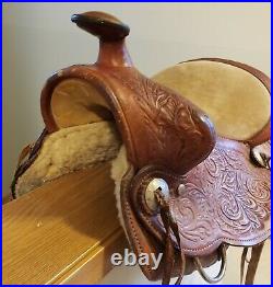 12 Vintage Western Tooled Leather Pony Saddle Billy Cook Cinch Kids Youth