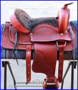 12 Youth Pleasure Leather Saddle Western Pony Kids Saddle FREE SHIPPING