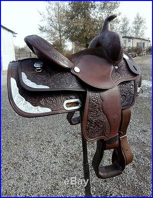13 in. Circle Y Youth Horse Show Saddle Silver Corner Plates Amazing Condition