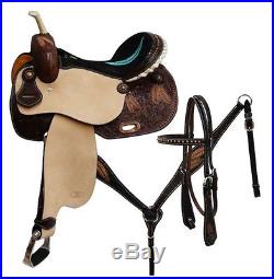 14,15,16 Circle S Barrel saddle set with feather tooling