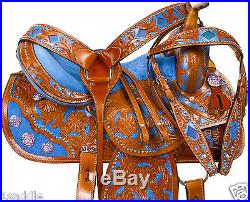 14 15 16 LEATHER WESTERN BARREL RACER RACING TRAIL SHOW HORSE SADDLE TACK