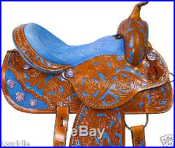 14 15 16 LEATHER WESTERN BARREL RACER RACING TRAIL SHOW HORSE SADDLE TACK