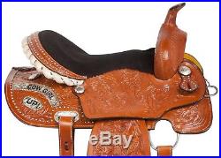 14 15 16 Western Barrel Racing Pleasure Trail Cowgirl Up Leather Saddle Tack Set