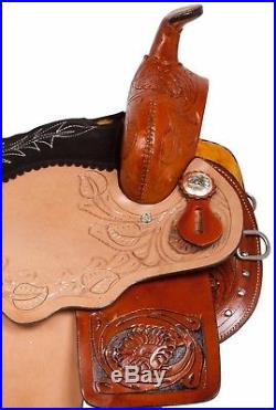 14 15 Round Skirt Gaited Western Pleasure Trail Horse Leather Saddle Tack Set