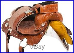 14 15 Used Western Trail Barrel Racin Silver Show Saddle Leather Horse Tack