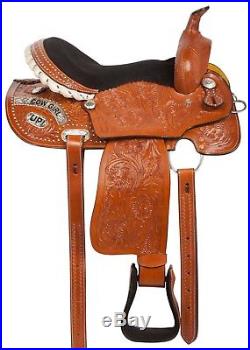 14 16 Western Barrel Racing Show Trail Silver Cowgirl Leather Saddle Tack Set