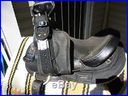 14'' Big Horn #103 black Western Barrel Racing Saddle Leather & Cordura QHBARS
