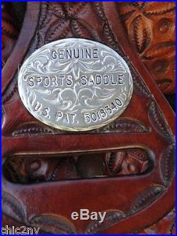 14 Original BOB MARSHALL Treeless Western Horse Barrel Saddle w Silver Trim
