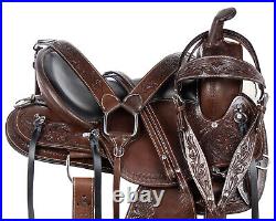 15 16 17 18 Brown Western Leather Trail Endurance Riding Horse Saddle Tack Set