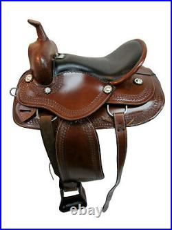 15 16 17 18 Roping Western Saddle Ranch Pleasure Trail Tooled Leather Tack Set