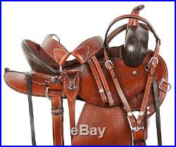 15 16 17 18 Western Pleasure Trail Barrel Racing Horse Leather Saddle Tack New