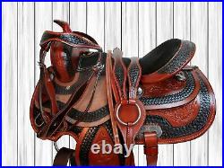 15 16 17 Used Western Saddle Barrel Racing Pleasure Trail Rodeo Cowboy Horse Set