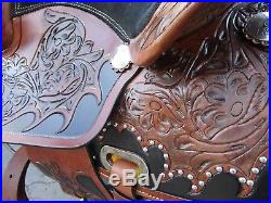 15 16 Barrel Racing Pleasure Trail Rodeo Cowgirl Leather Western Horse Saddle