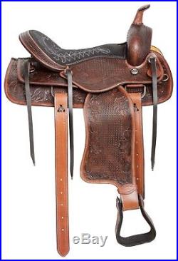 15 16 New Antique Western Pleasure Trail Barrel Leather Horse Saddle Tack Set