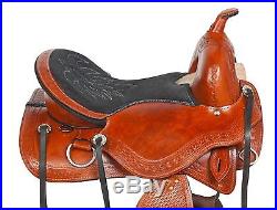 15 16 Treeless Western Pleasure Trail Barrel Leather Horse Saddle Tack Set