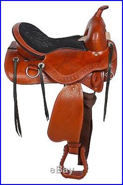 15 16 Treeless Western Pleasure Trail Barrel Leather Horse Saddle Tack Set