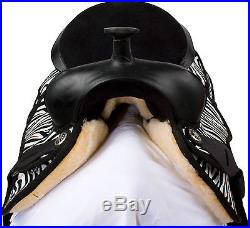 15 16 WESTERN BARREL RACER RACING PLEASURE TRAIL HORSE SYNTHETIC SADDLE TACK