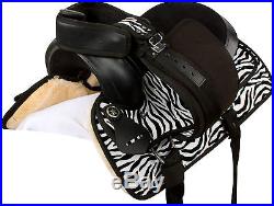 15 16 WESTERN BARREL RACER RACING PLEASURE TRAIL HORSE SYNTHETIC SADDLE TACK
