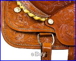 15 16 WESTERN ROPING ROPER RANCH PLEASURE TRAIL HORSE LEATHER SADDLE TACK CUTTER