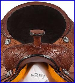 15 16 Western Pleasure Trail Barrel Racing Roping Show Horse Leather Saddle Tack