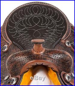 15 17 18 Western Antique Arabian Saddle Leather Tooled Pleasure Trail Horse Tack
