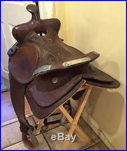15 1/2 Simco Western Barrel Racing / Trail Saddle with Silver