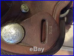 15 1/2 Simco Western Barrel Racing / Trail Saddle with Silver