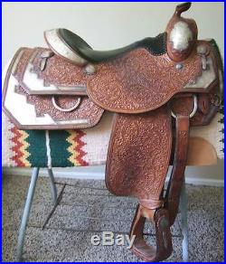 15.5 16 Allen Ranch Custom Show Saddle Sterling Silver Overlaid Western GORGEOUS