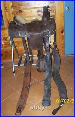 15.5 16 Master Saddles Western Roping Pleasure Trail Saddle fully rigged to ride