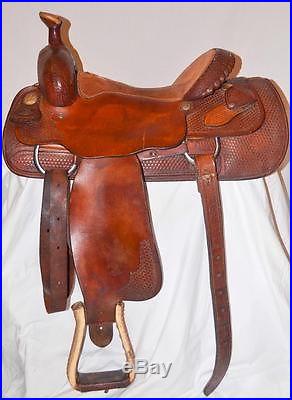 15.5 BILLY COOK Roping Roper Saddle handmade Sulpher OK All Around Model 8944