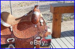 15.5 Billy Cook Show Saddle Beautifully Tooled 8 Gullet EUC