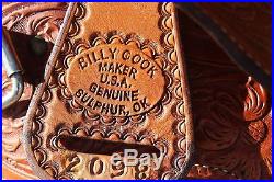 15.5 Billy Cook Show Saddle Beautifully Tooled 8 Gullet EUC