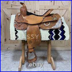 15.5 Circle Y Equitation Show Saddle with Silver Overlay FREE SHIPPING