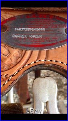 15.5 Circle Y MARTHA JOSEY UltimateTooled Barrel Racing Western Horse Saddle