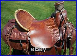 15.5 Custom Tooled Wade Roping Saddle by Tack Room Too Olympia, WA