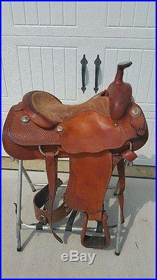 15.5 Original Billy Cook Roping Saddle Made in Greenville, Texas