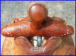 15.5 Seat Hereford Tex Tan Equitation Saddle Lovely light oil withbuckstitching