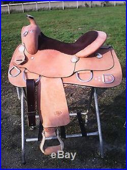15.5 rough out leather Western training saddle withsuede seat