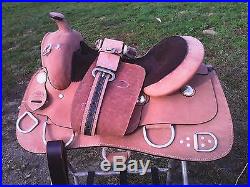15.5 rough out leather Western training saddle withsuede seat