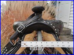 15 AMERICAN SADDLERY Black Buckstitch Western Horse Saddle w Breast Collar